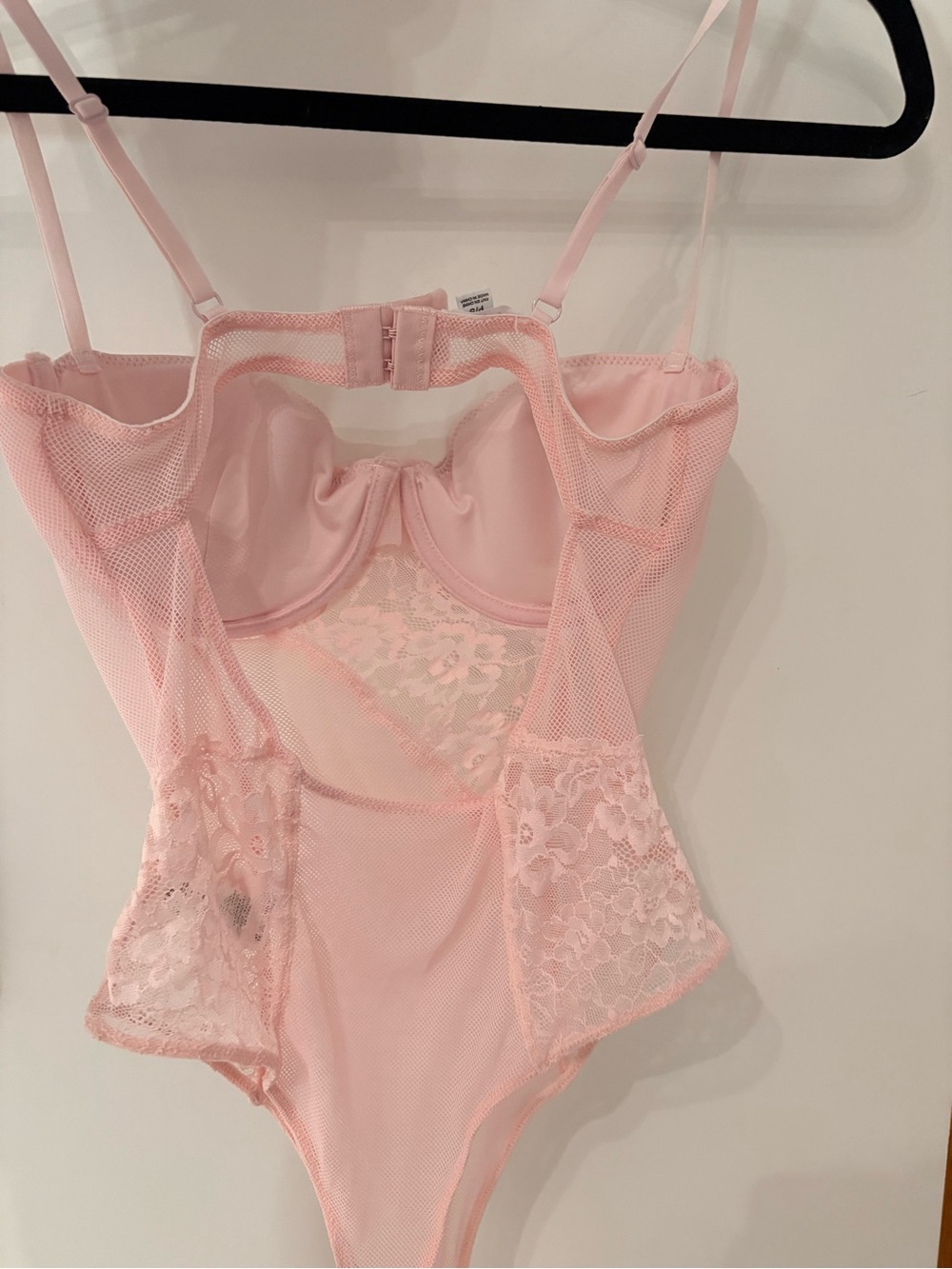 Garage Pink Lace Mesh Underwire Bodysuit - Picture 4 of 4